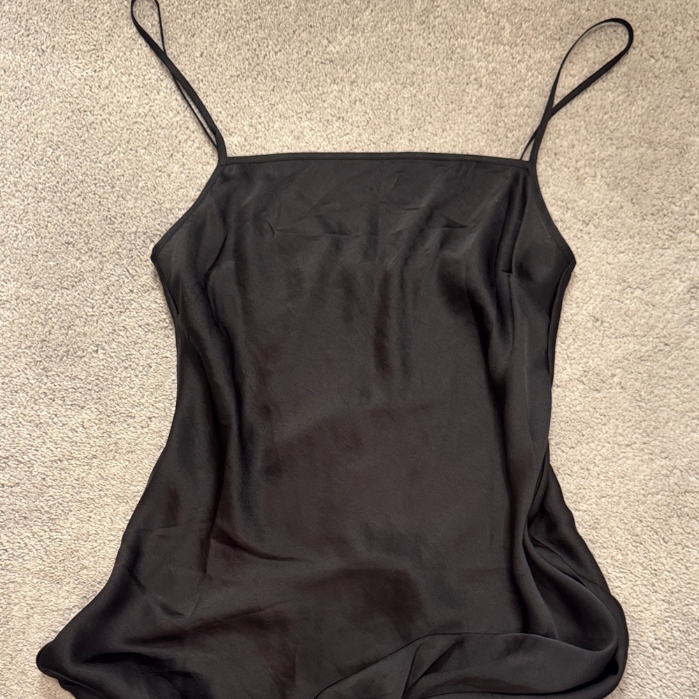 Wilfred Black Satin Midi Dress